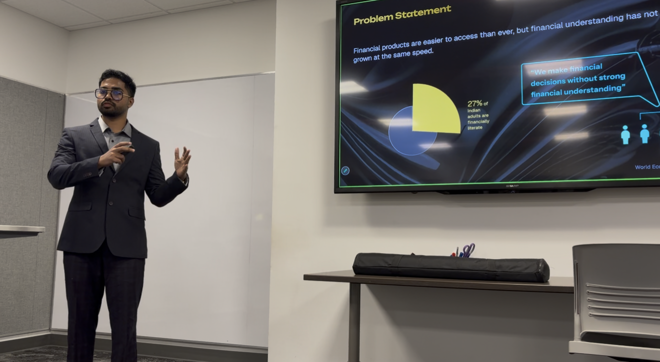 Arjun presenting a research question and its evidence