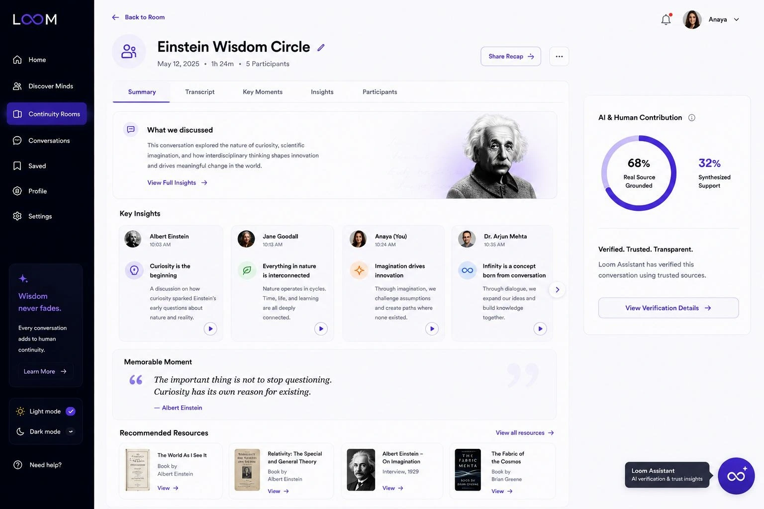 Loom conversation and recap prototype