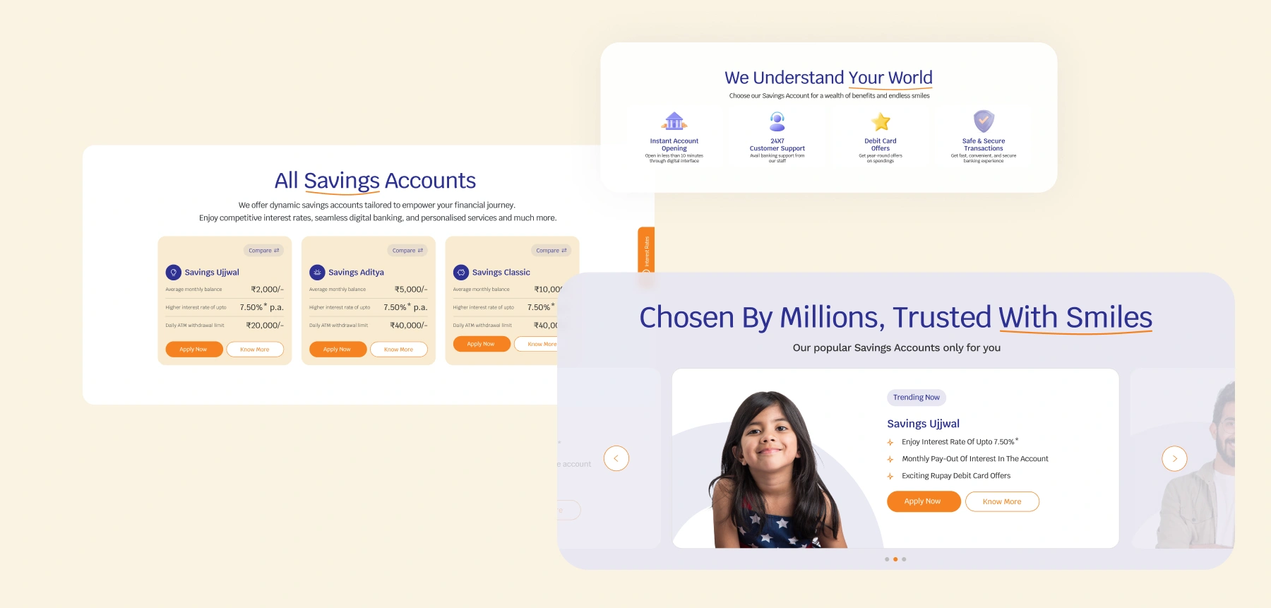Suryoday Bank product discovery interface