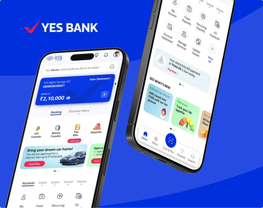 YES Bank mobile banking interface